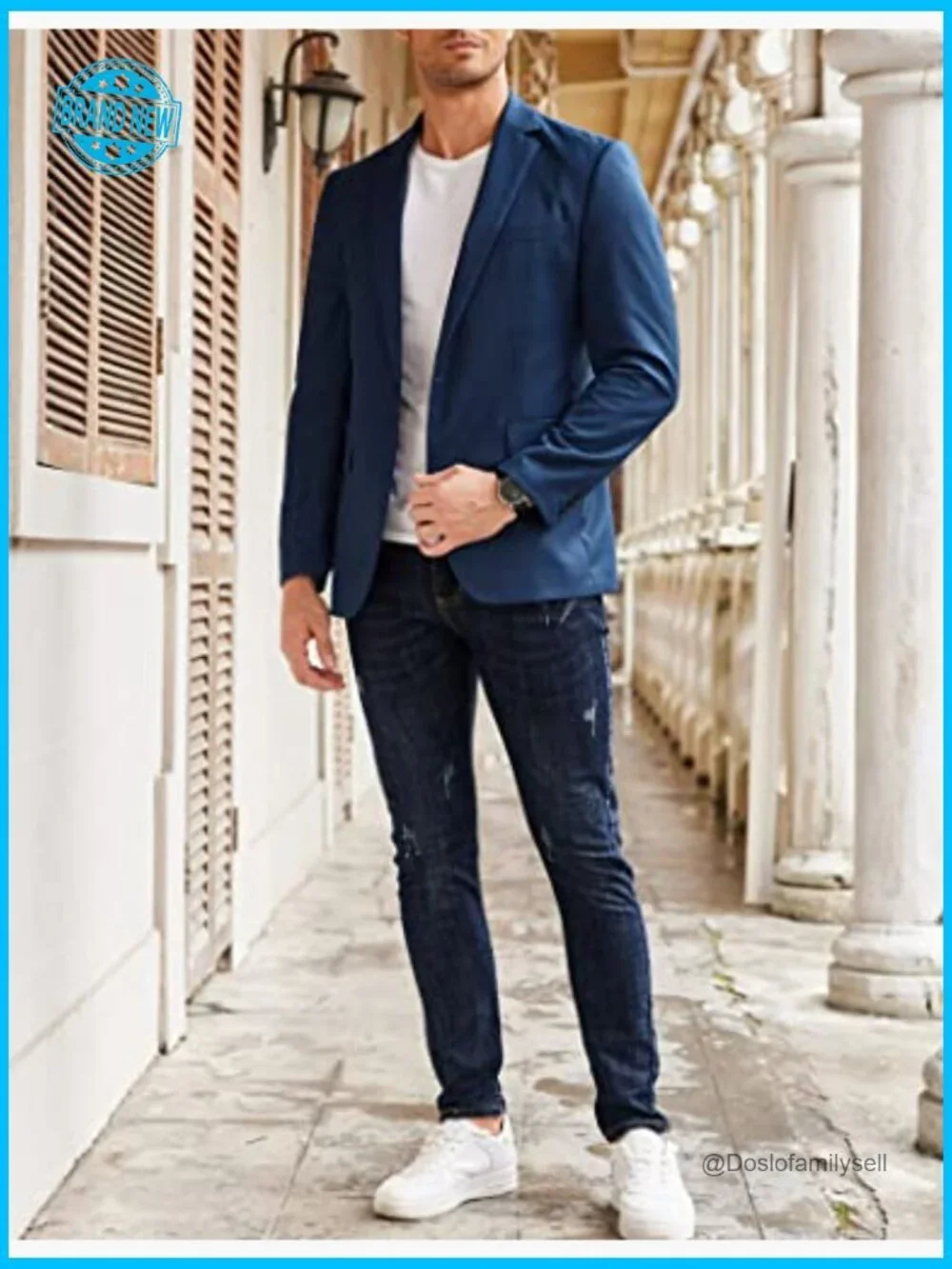 Slim Fit Sport Coat Classic Blazer Business Casual Polyester Blend
